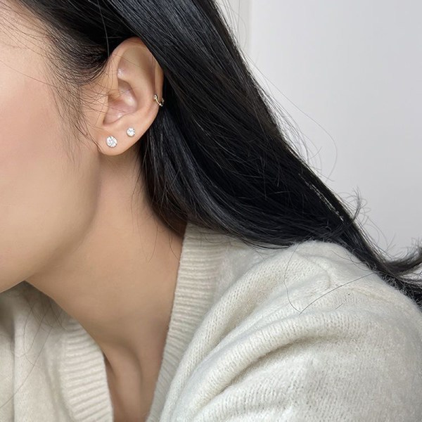 1 par 3/4/5 mm krystal zirkon ørestikker øreringe til kvinder plet 0.3cm