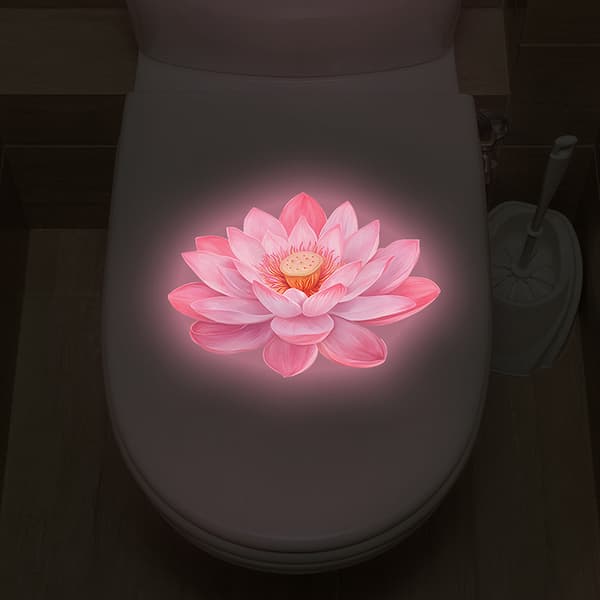 Lysende Lotus Toalettklistremerke 2