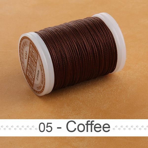 2021 nahka askarteluompelu nahka pyöreä vahalanka 0,6 mm pyöreä Coffee