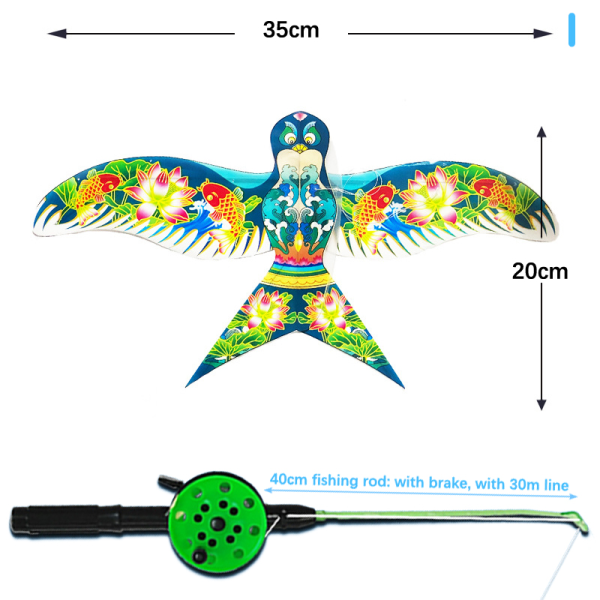 Leijalentävä leijalelu sarjakuva Butterfly Swallows Eagle Kite W/Ha I