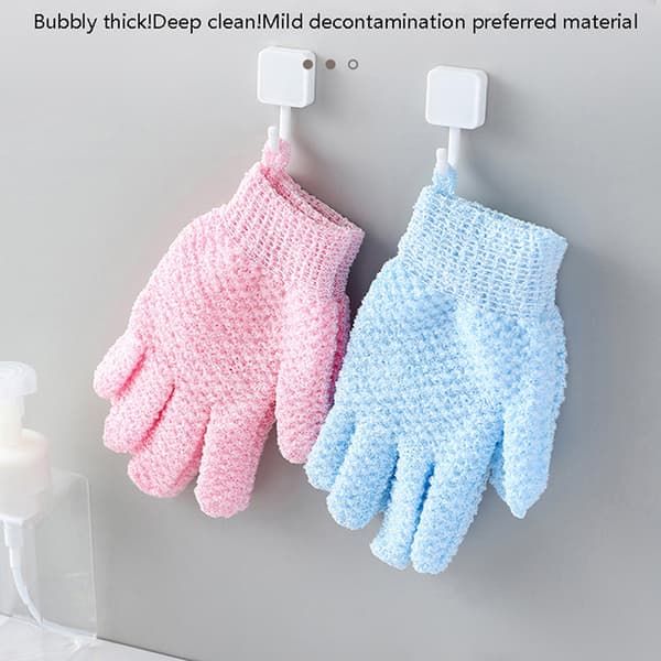 1 Par Badehandsker Badeeksfolierende Fem-Finger Handsker Skrub Pink
