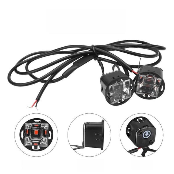 2 stk. motorcykelspejllys LED-spotlight advarselsblinklys
