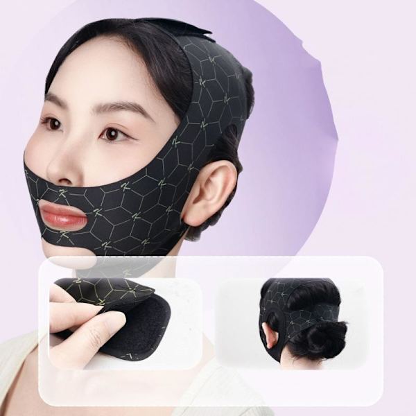 Elastisk V-formet maskestrop Dobbeltpres ansigtsskulpturerende maske Double layer