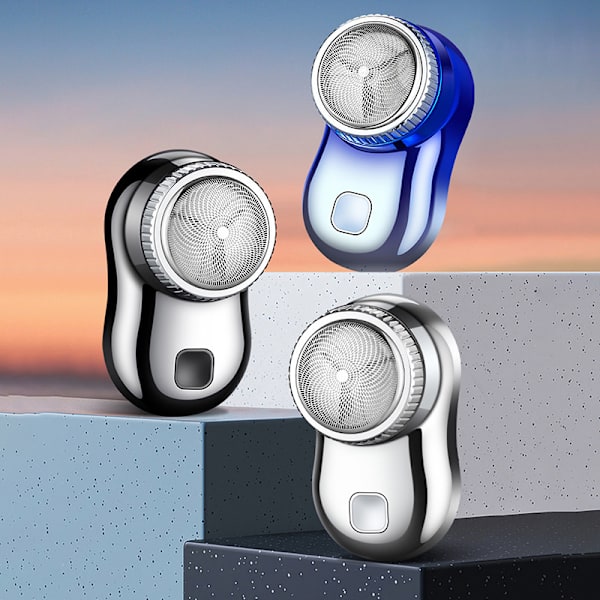 Mini-rakficka för män Bärbar elektrisk rakapparat Razor USB Blue