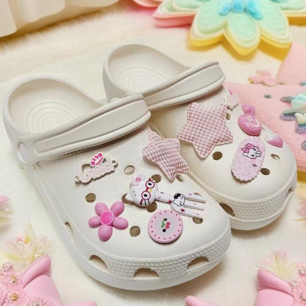 11 st e Smiling Star Fork Hello Kitty skor dekor för sandaler &