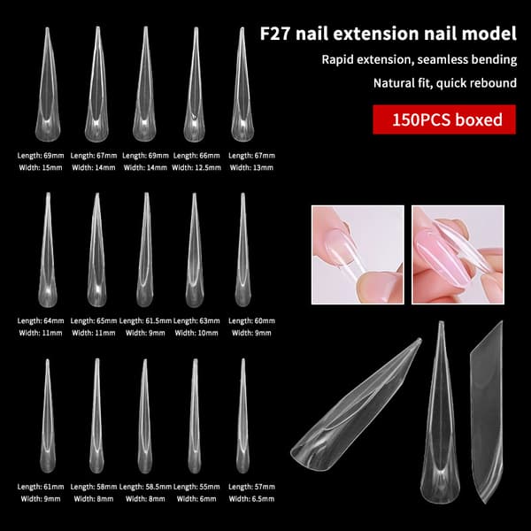 30/150 st/låda Böjda Stiletto Kloformade Nagelformar för Finger 30pcs