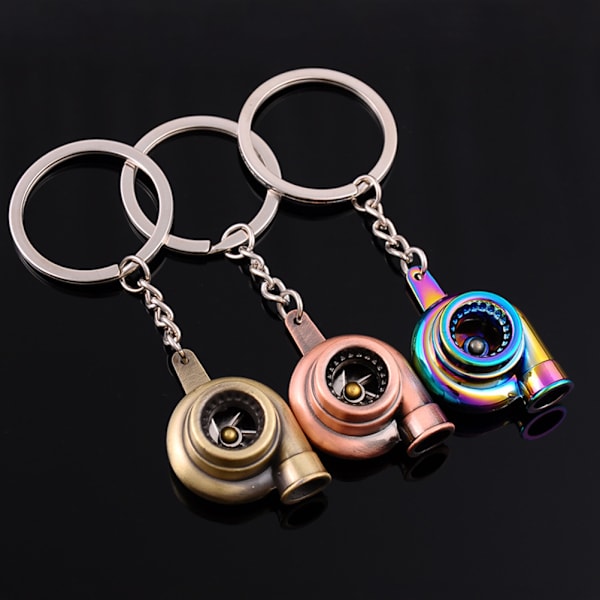 Mini Turbo Turboahdin avaimenperä Spinning Turbine Avaimenperä Gun Black