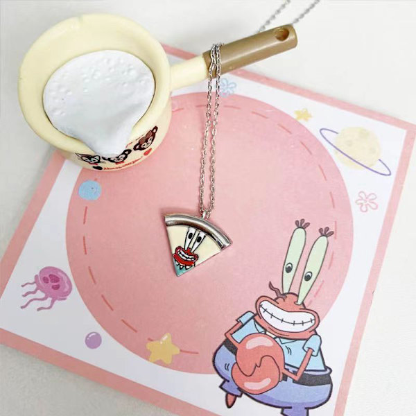 Sarjakuva SpongeBob Pizza Magneettinen kaulakoru ja Creative Kawaii Cou A3