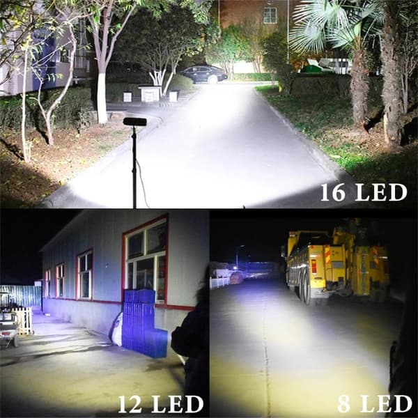 Motorsykkel frontlys 8/12/16 LED kjørelys vanntett hjelpelys 8 LED
