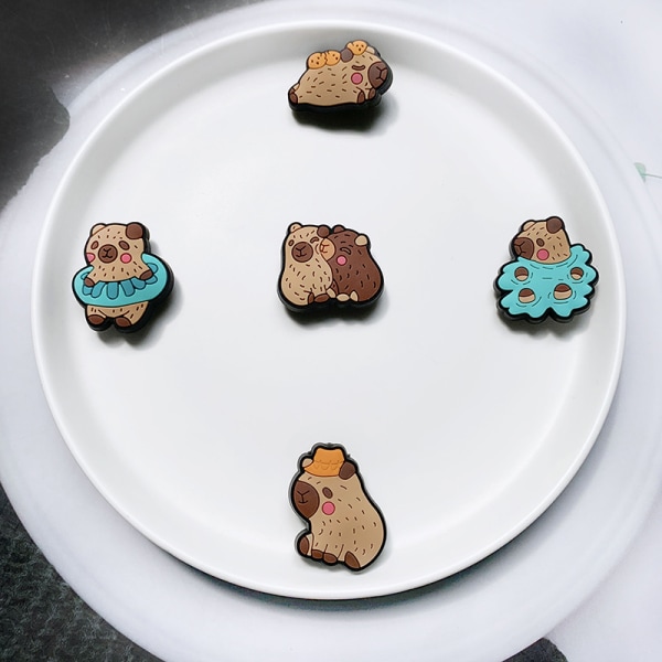 5 st Härliga Capybara Skospänne Skor Dekorationer Tillbehör