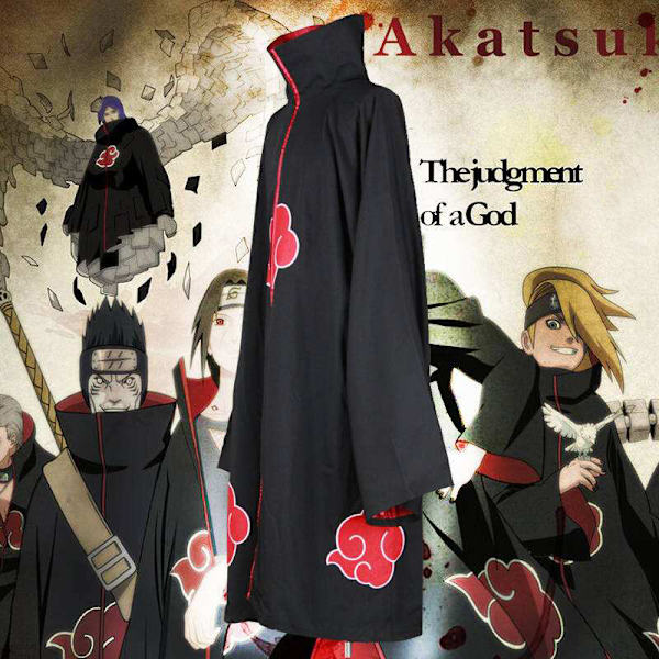 Animer Cosplay Kostym Akatsuki itachi Cloak Överlägsen kvalitet A XXL (A)
