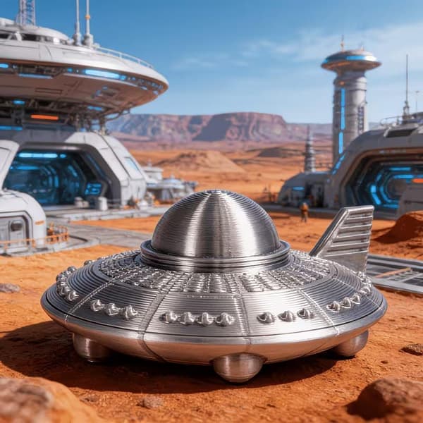 3D-printad UFO-prydnad lämplig för rymdentusiasters D