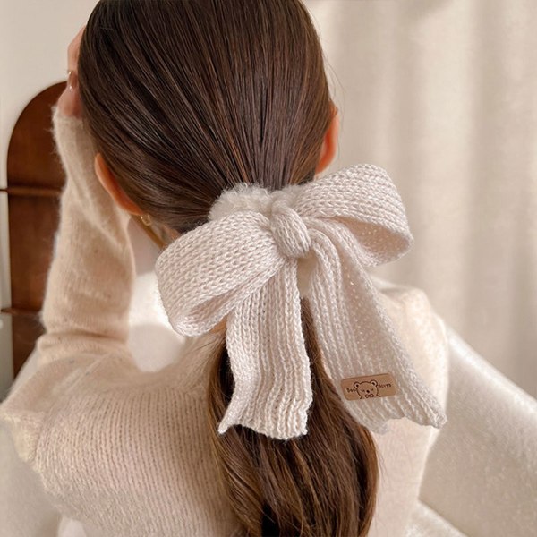 Nye Scrunchie Kvinner Varmt Hår Scrunchies Vinterstrikk Hårbånd D