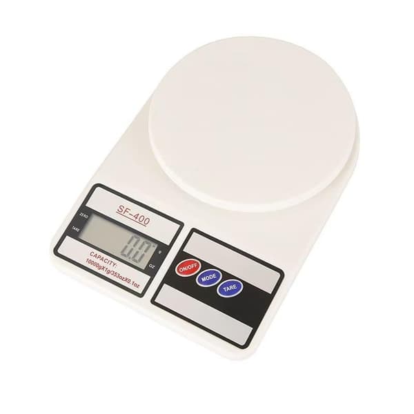 Digital køkkenvægt 10 kg multifunktionsbalance LCD-display White