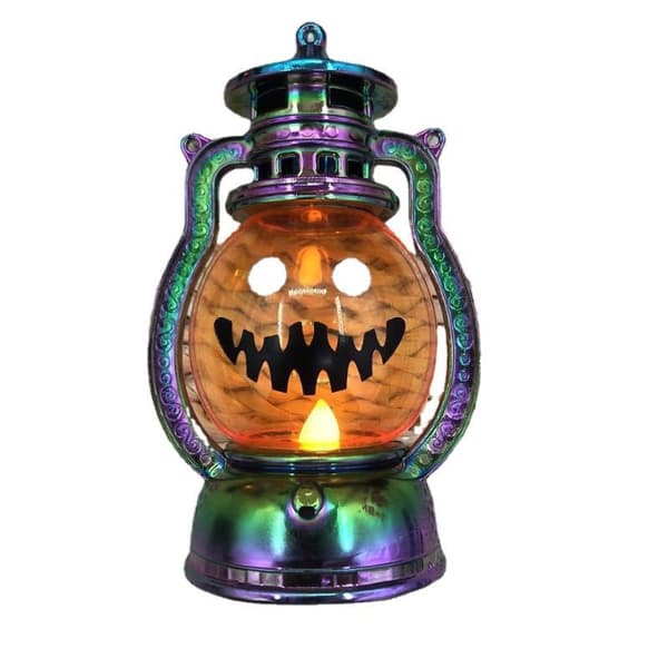 Mini Halloween gresskar LED-lykt med varmt flimrende lys A5