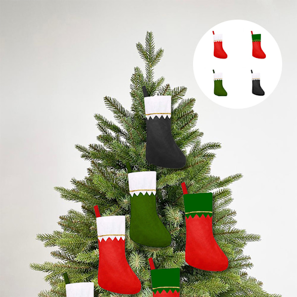 12 kpl Joulupukki Sukat Plush Riippuva Takka Joulukuusi Dec 3