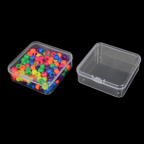 Mini Box Square klare øredobber Ringer Perler Smykker Oppbevaringsveske 1PC