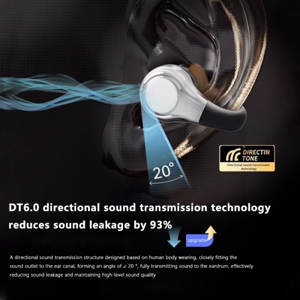 Hanging Ear Trådløs Bluetooth 5.3 høretelefoner Hovedtelefoner Stereo Yellow