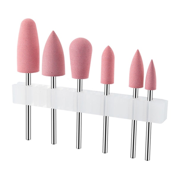 Gummi Silikon Fresing ter Nail Drill Bit hine Manicure Nail B White