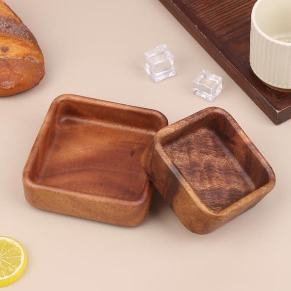 Trä salladsskål mellanmål serveringsfat skål för hem kök picknick S