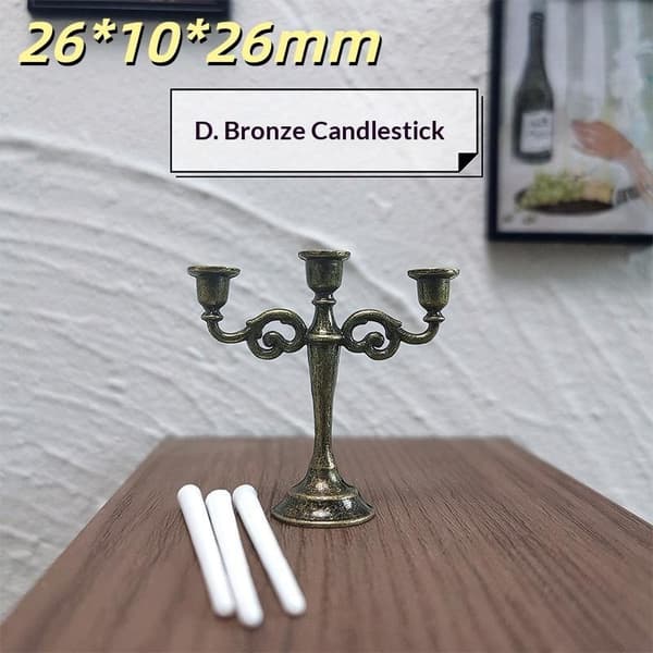 1:12 Dukkehus Mini Lysestake Lysestake Dukketilbehør A10