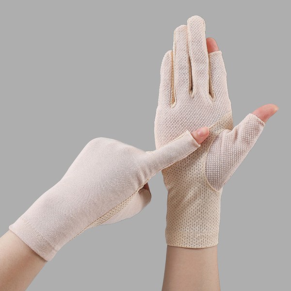 1 par udendørs åndbare handsker tynd sommer UV-beskyttelse Beige