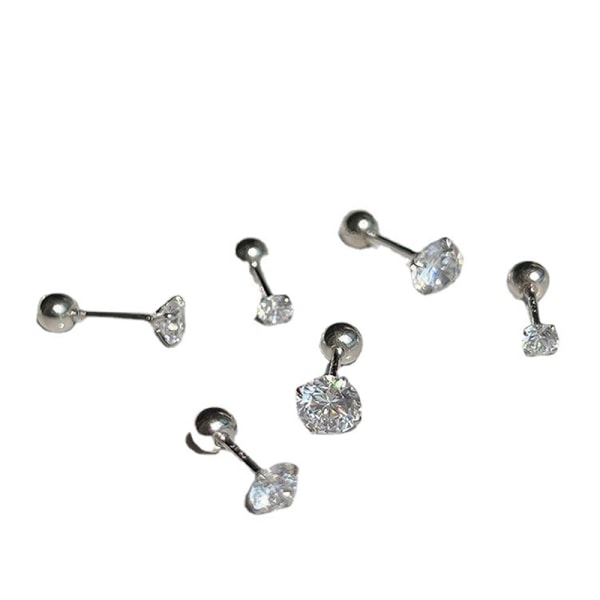 1 par 3/4/5 mm krystal zirkon ørestikker øreringe til kvinder plet 0.3cm