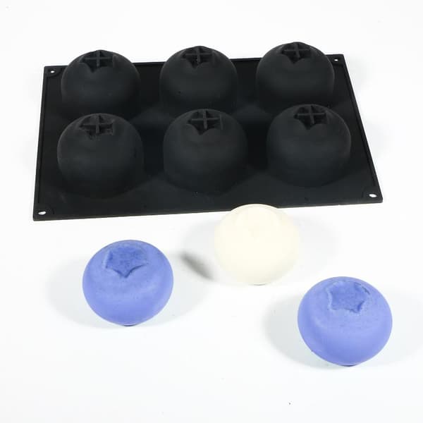 6-cells blåbär hallon design fransk fruktmousseform silikon A3