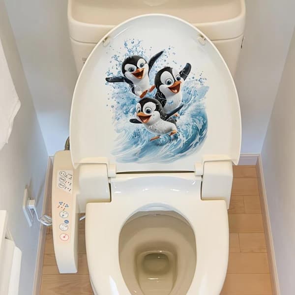 e Uiva Pingviini WC-tarra Vedenpitävä Kylpyhuoneen Seinätarra A