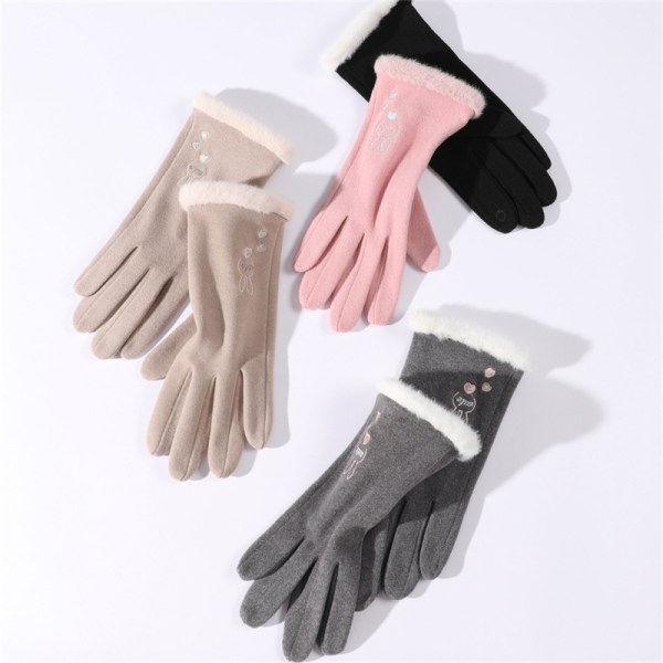 komfort Bemærkelsesværdig Forretningsmand Kvinder vinter lodne handsker og broderi udendørs vindtæt varm Purple c0a2  | Purple | Fyndiq