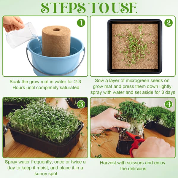 1 rull 10\" X 157\" Microgreen dyrkingsmatte Naturfiber dyrkingsmatter M Multicolor 1