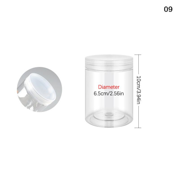 1 st transparent PET-plastförvaringsflaskor förseglad burk 9
