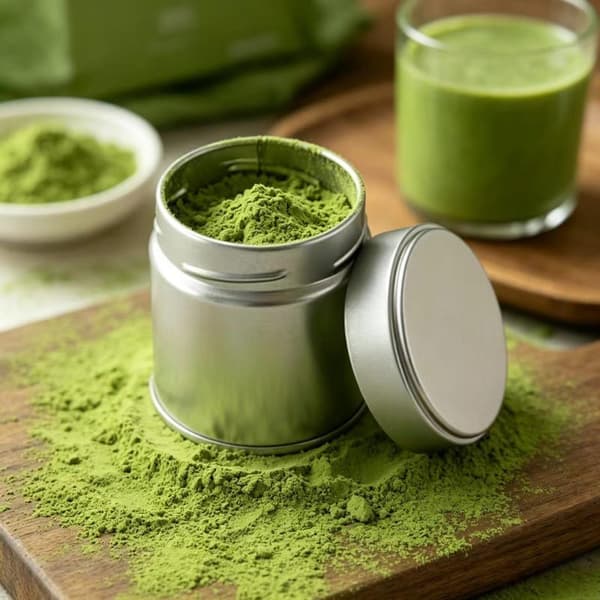 1 st bärbar mini matcha pulverburk tjock förseglad burk i plåt Silver 60mm