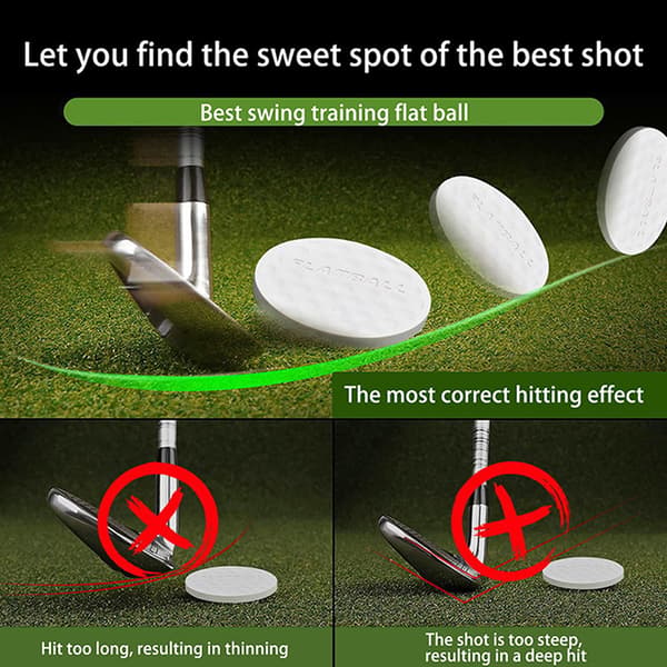 Golf Flat Ball Swing Practice Golfballer Bærbar Flat Golf Bal