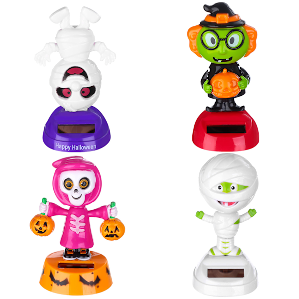 4-pack Halloween solcellsdrivna dansande leksaker skalle pumpa zombi 4个