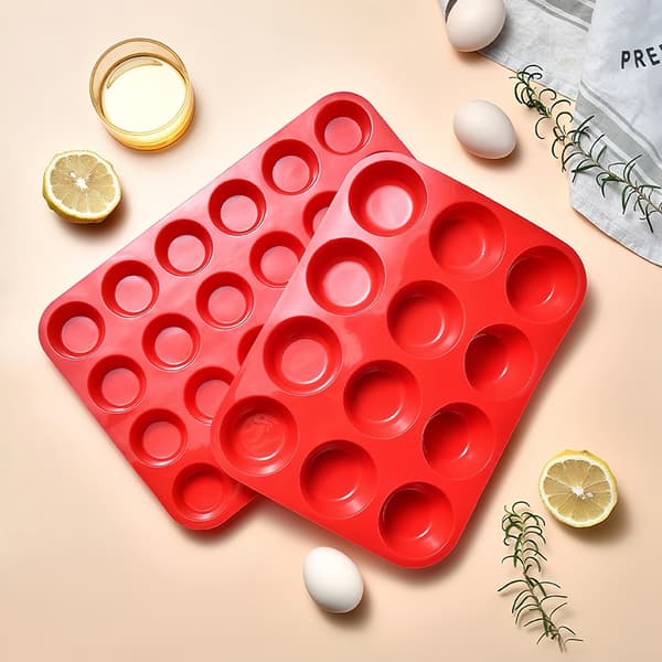 12/24-hulls silikonbakeform for 3D bakevarer sjokolade rund Gray 24 Hole