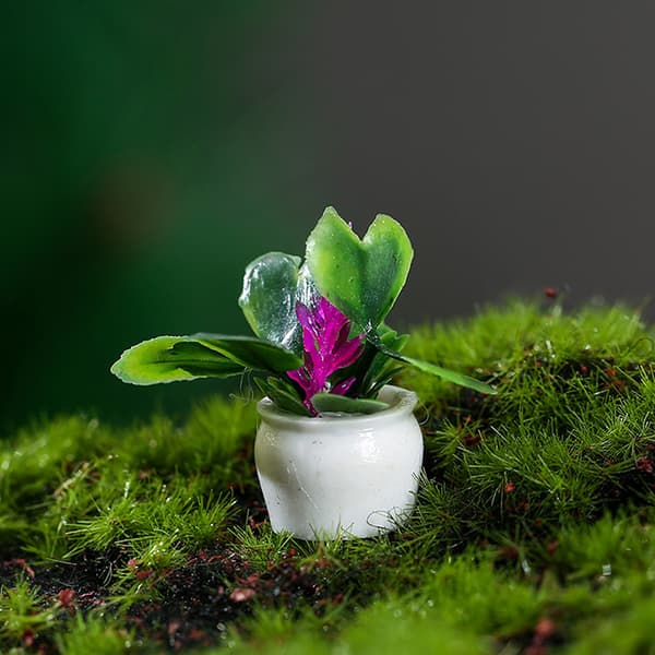 4 stk 1:12 dukkehus miniature minitræ pottet til grønt