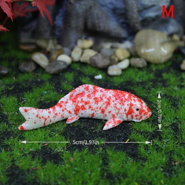 Present Tecknad Mini Koi Fisk Prydnad Harts Hantverk e Karp Figur M A2