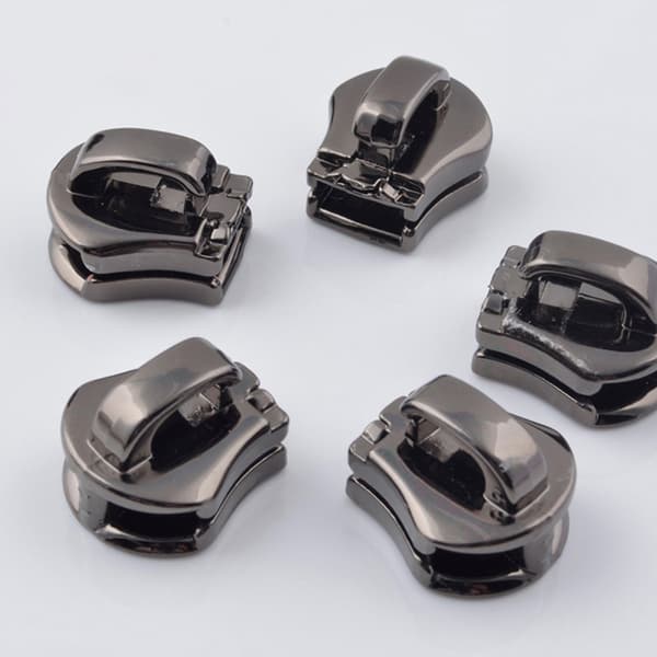10 st 5# metall blixtlås Head Pull Slider Zip Bagage plagg DIY Silver
