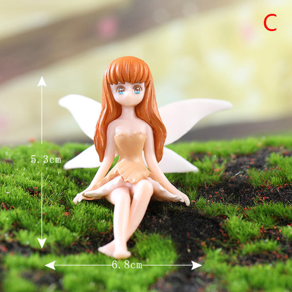 Flower Fairy Figurines MiniatyrMikro Landskap Ornament Dollho C