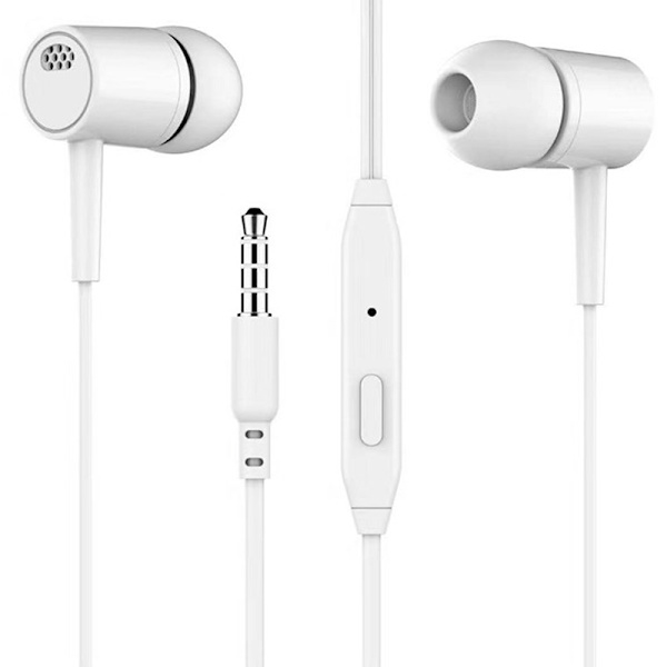 Headset 3,5 mm øretelefoner Høj kvalitet In-ear Til Telefon Computer He White