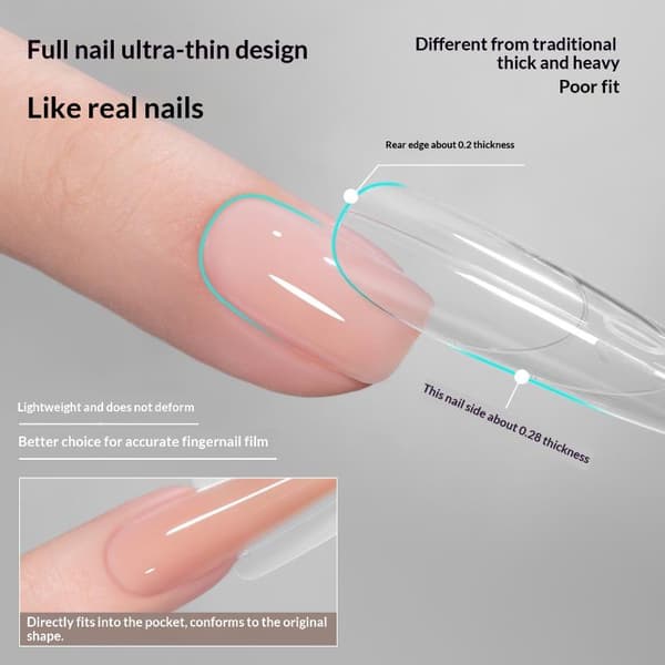 180 st Sandwich Dual Nail Forms 15 storlekar förlängningar - Dual Forms T A3