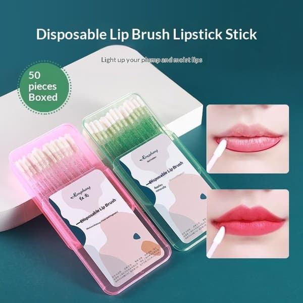 50 stk. engangsapplikatorer for leppestift og lipgloss Purple
