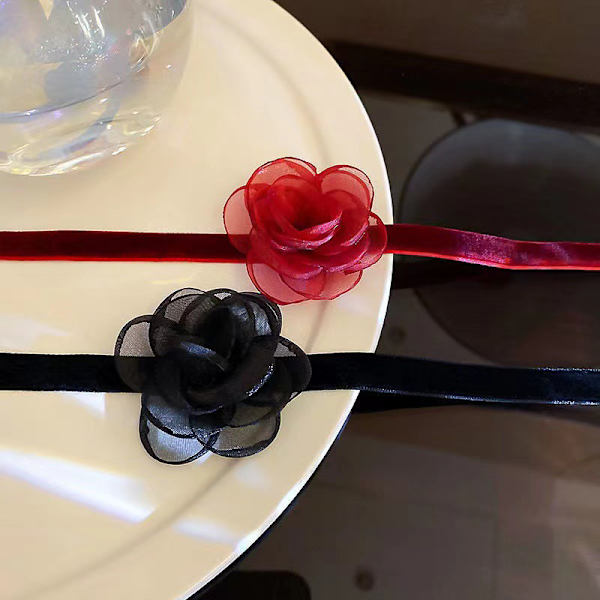 Mode Kvinders Casual Flower Bow Halskæde Gothic Choker Party A1