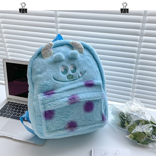 Bear Plush Backpack Sweet Fluffy Studentbokveske med stor kapasitet Blue