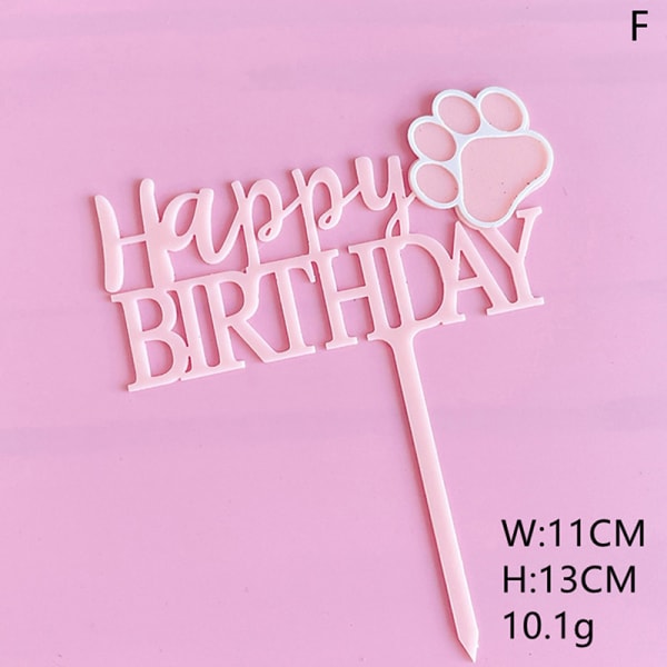 Dobbelt akryl tillykke med fødselsdagen kage topper til hundefødselsdag F  dc85 | F | Fyndiq