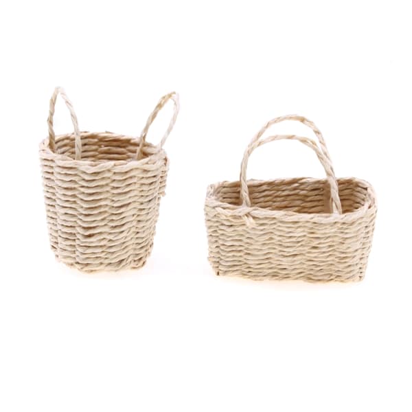 1:12 Dukkehus Miniatyr Oppbevaringskurv Vevd Frame Flower Bask B