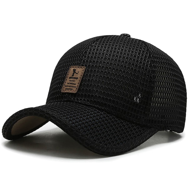 Kesä miesten mesh cap aurinkohattu ulkona kesäinen hengittävä M Black 56-60cm