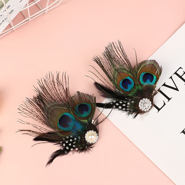 e Peacock Feather Hiusklipsit Muoti Hiuskoriste Hiukset Cl A1