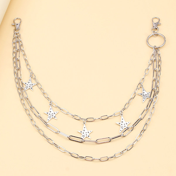 Monikerroksinen Star Waist Chain Decor Riipus Fashion Punk Farkut C